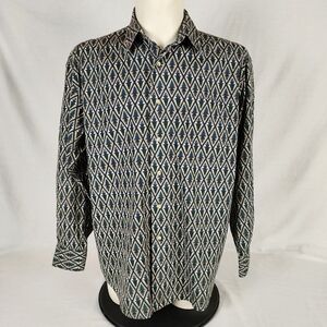 Pacific Club Diamond & Leaf Pattern Shirt (L)